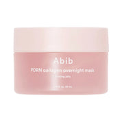Pink jar of Abib PDRN collagen overnight mask on a white background