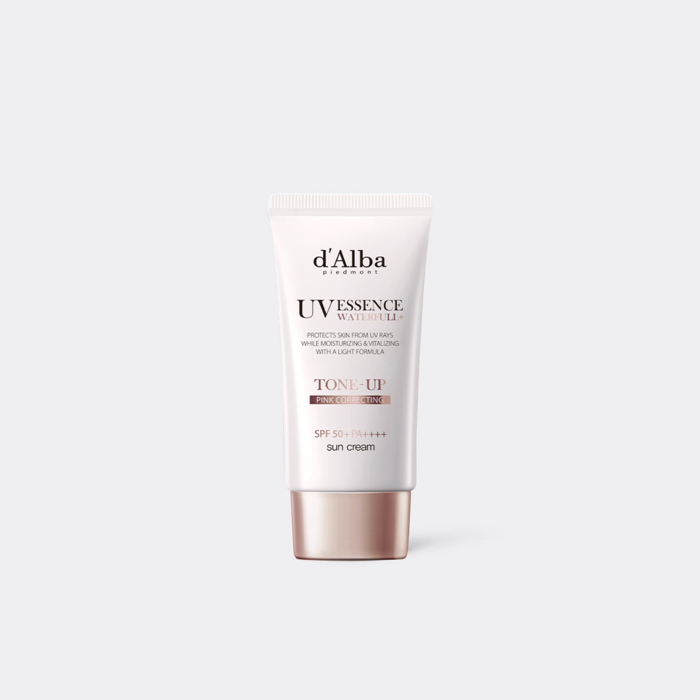 d'Alba Waterfull Tone-Up Sun Cream (Pink) on a white background