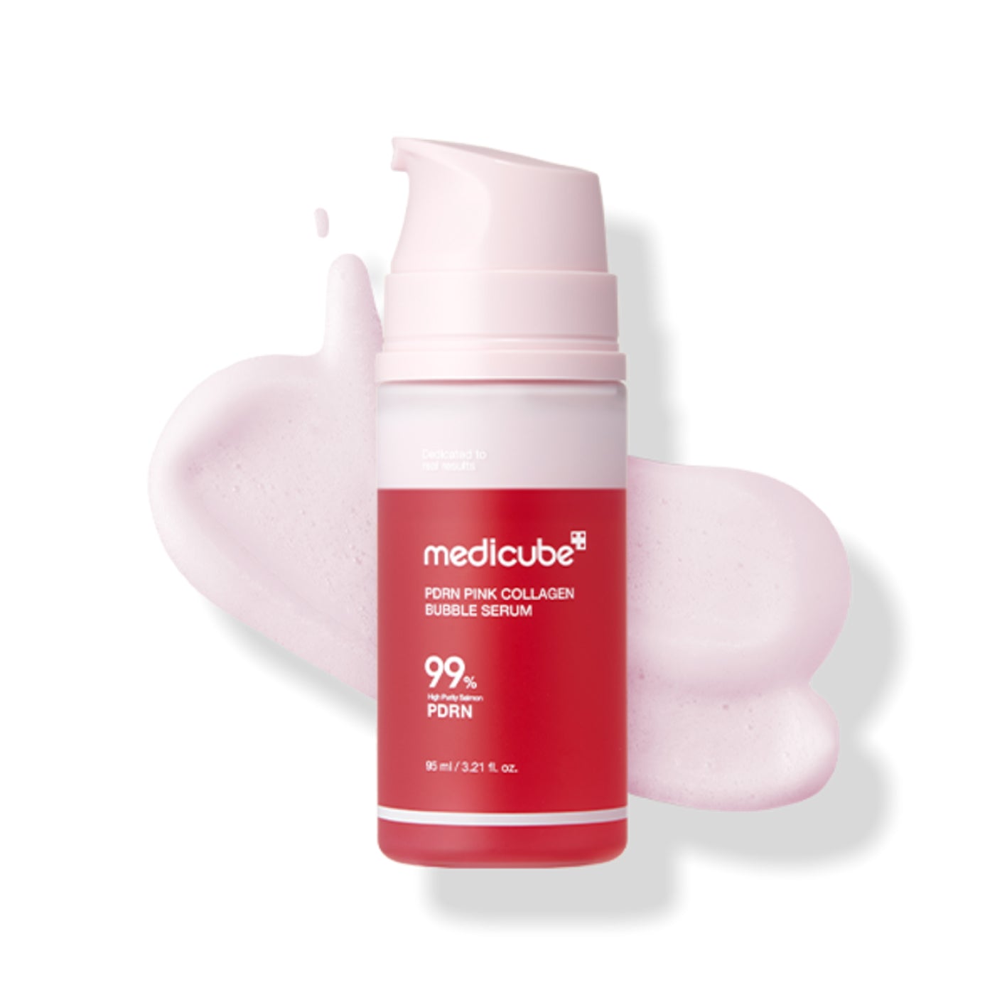 MEDICUBE PDRN Pink Collagen Bubble Serum on white background