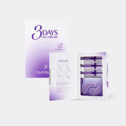 numbuzin No.9 3 Days Eye Care Kit packaging with purple and white design on a light gray background