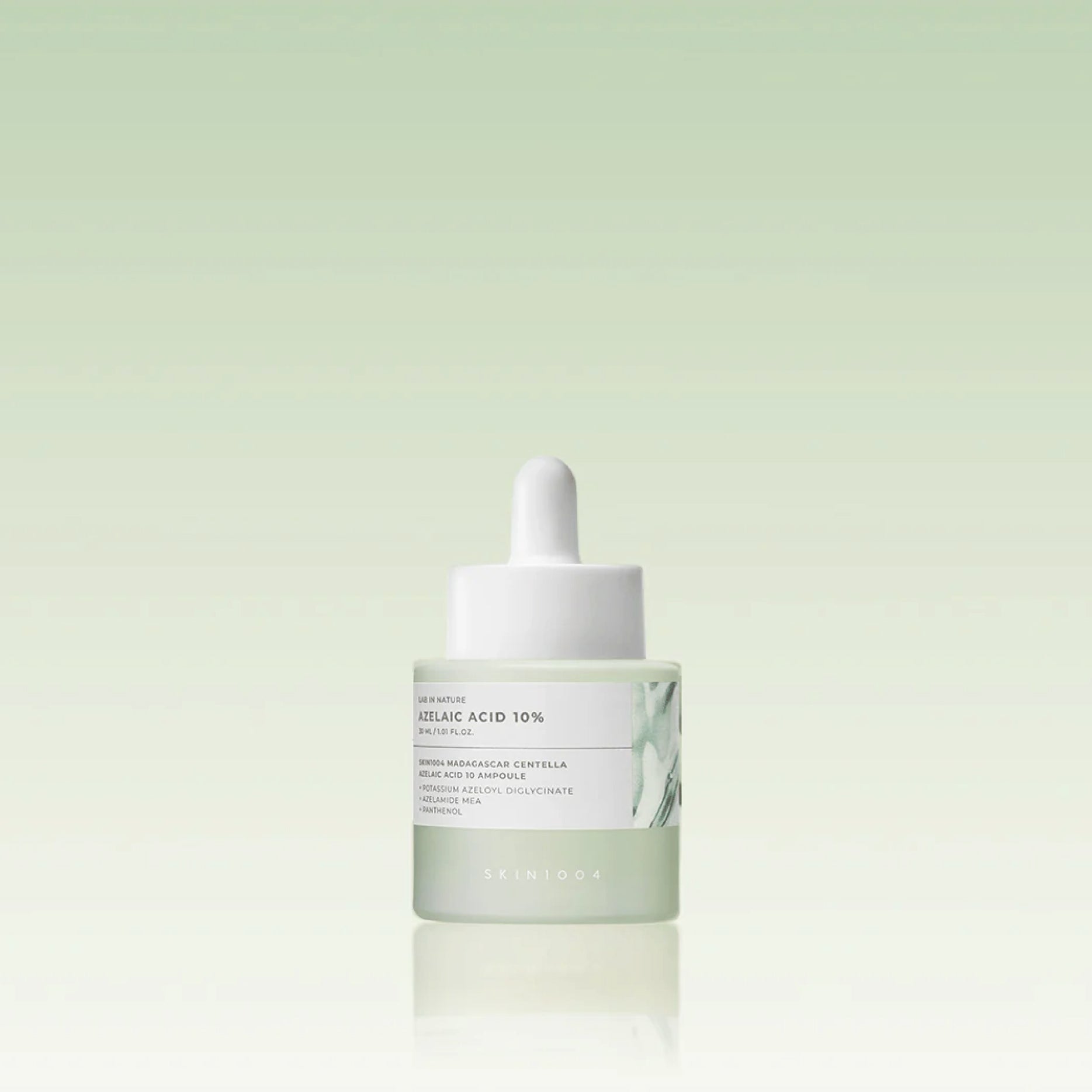 SKIN1004 Madagascar Centella Azelaic Acid 10 Ampoule with a green and white design on a light green background